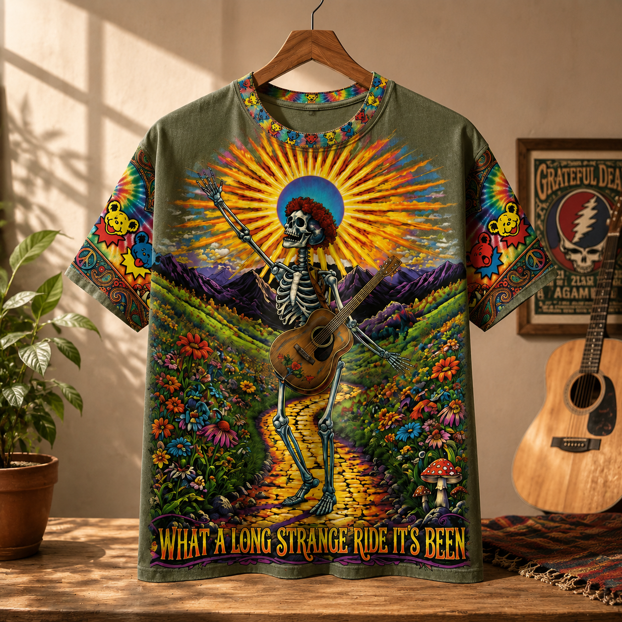 Grateful Dead Skeleton Psychedelic Tee