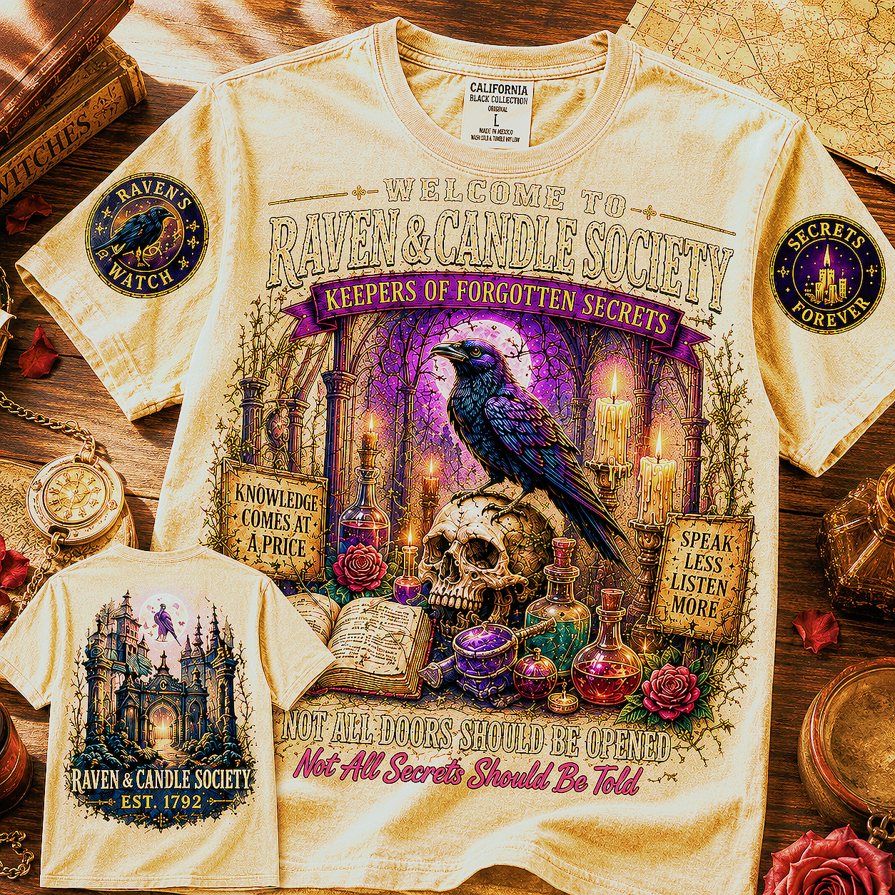 Raven & Candle Society Gothic T-Shirt