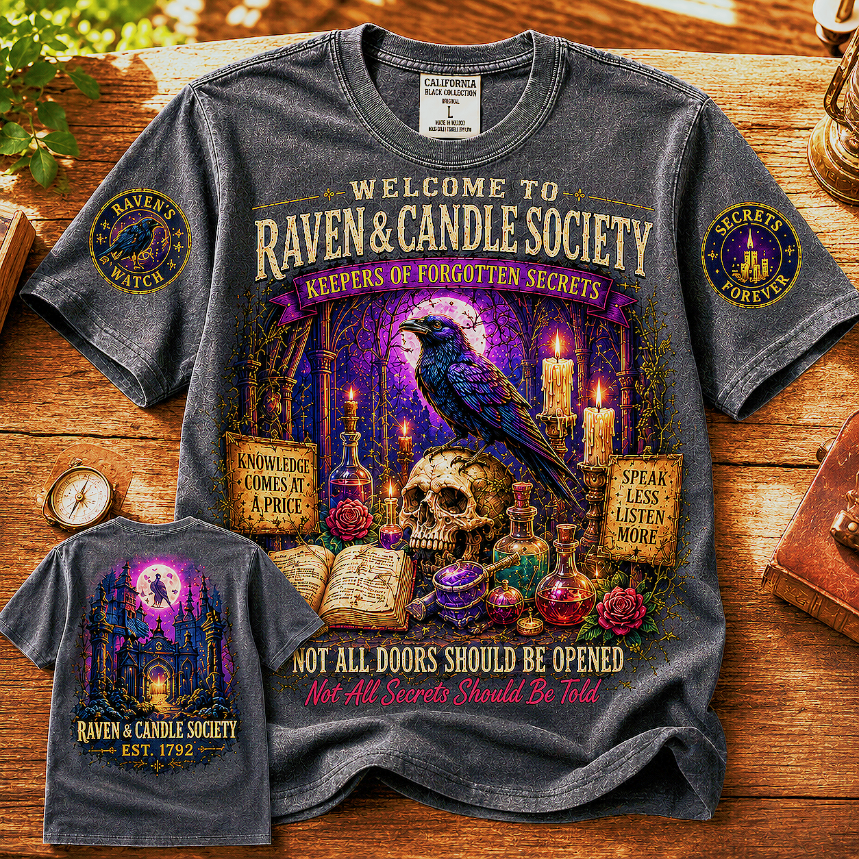 Raven & Candle Society Gothic T-Shirt