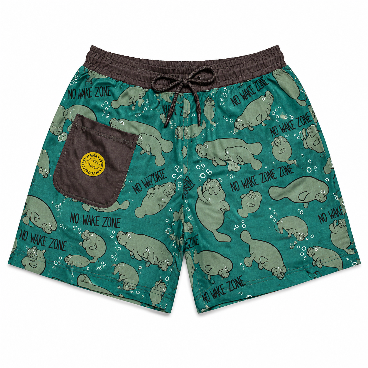 Manatee No Wake Zone Swim Trunks