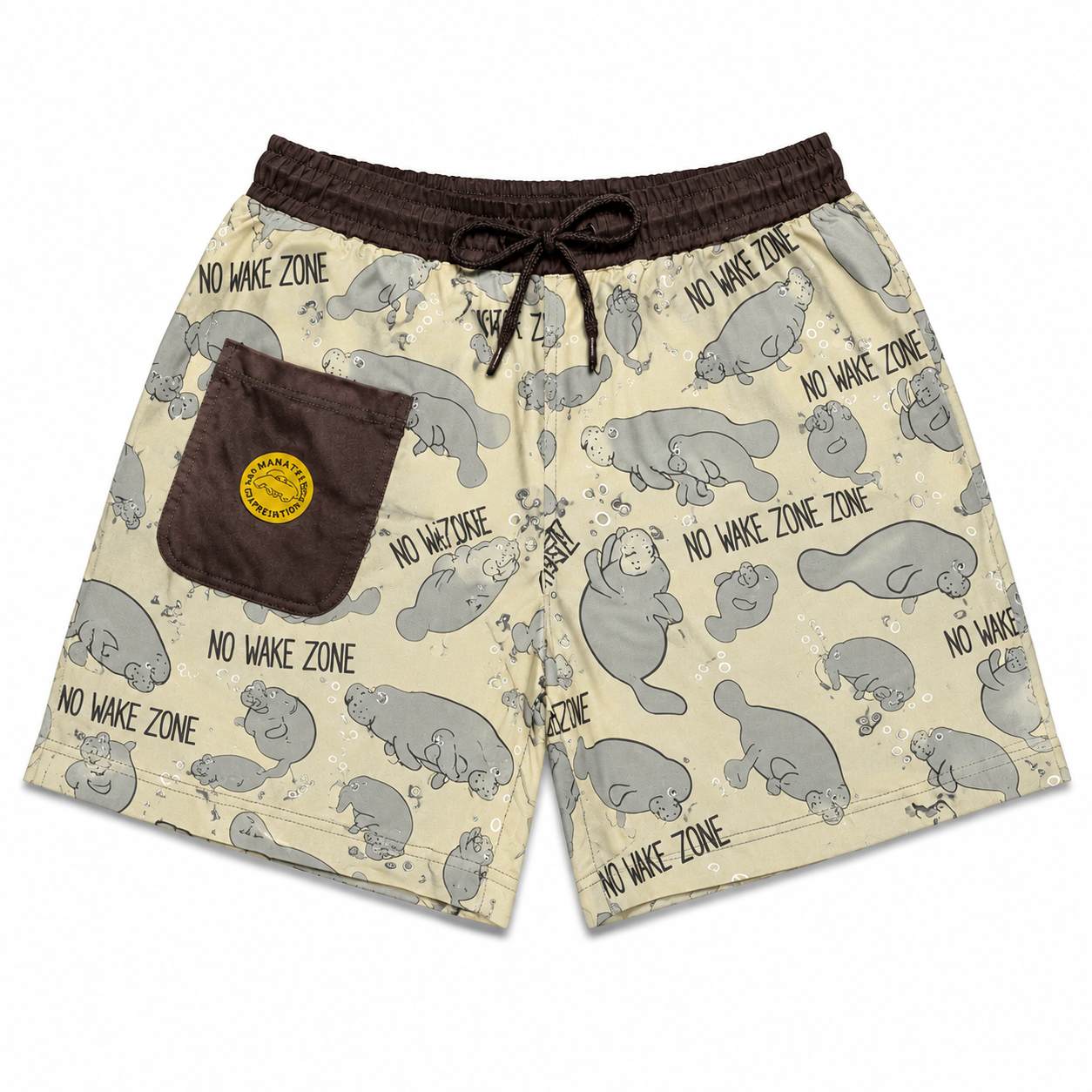 Manatee No Wake Zone Swim Trunks