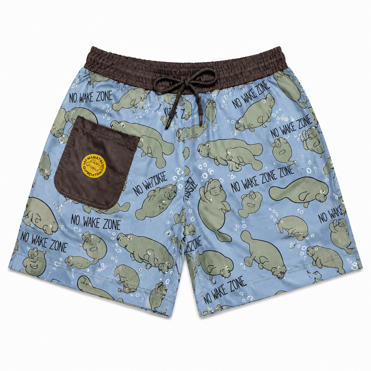 Manatee No Wake Zone Swim Trunks