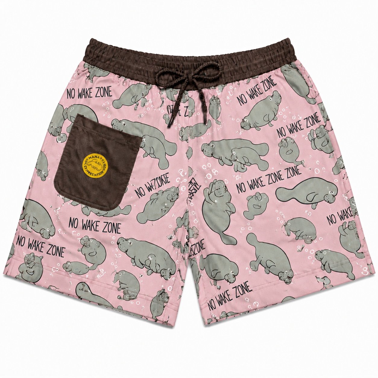 Manatee No Wake Zone Swim Trunks