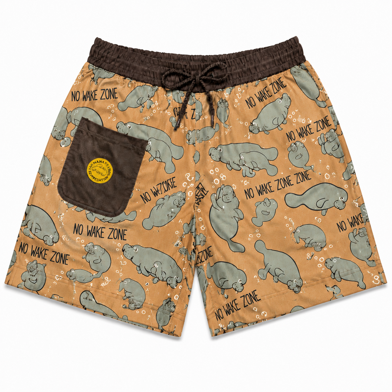 Manatee No Wake Zone Swim Trunks
