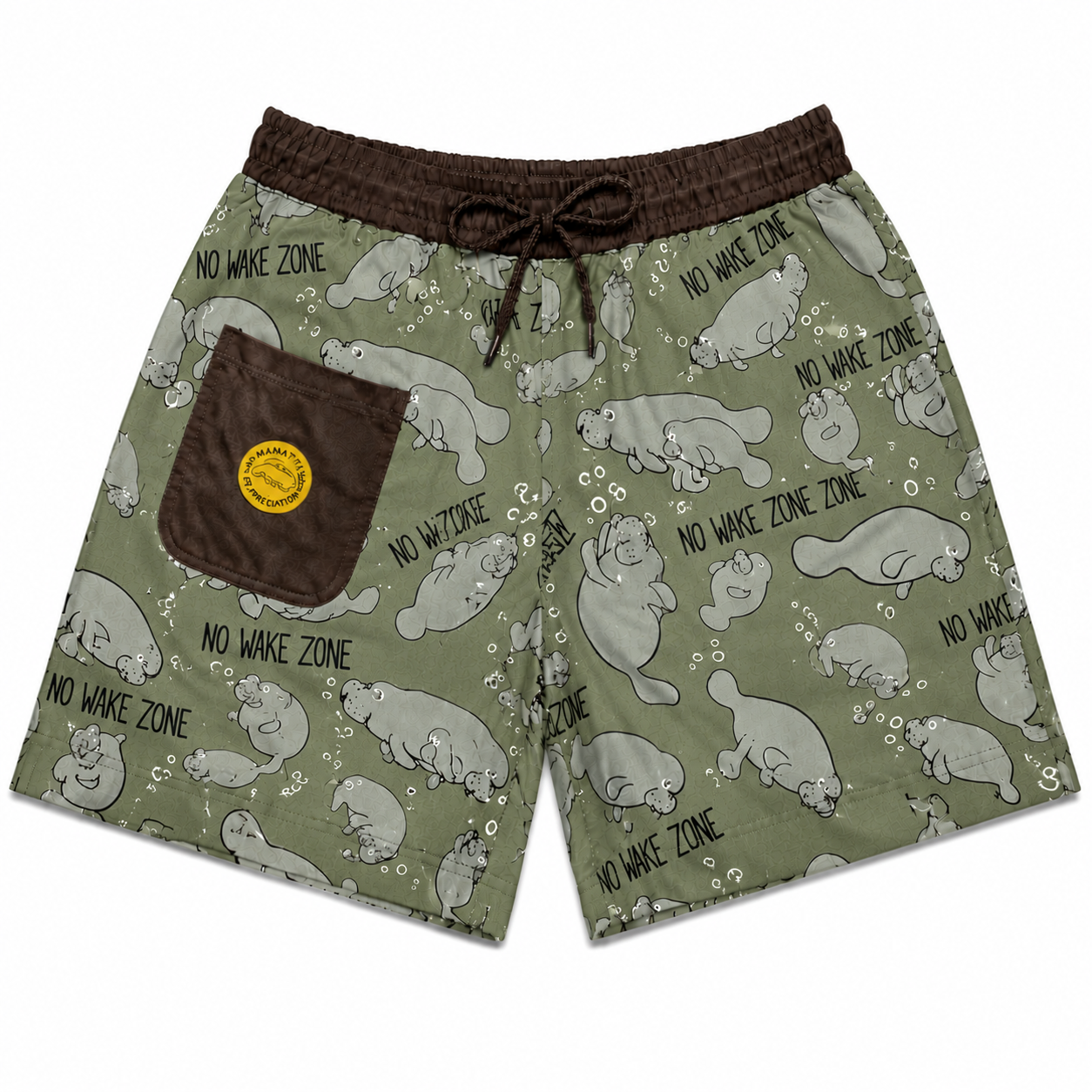Manatee No Wake Zone Swim Trunks