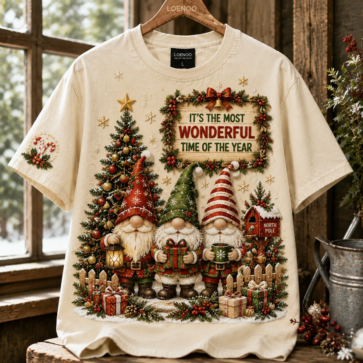 Cozy Christmas Gnome Holiday T-Shirt