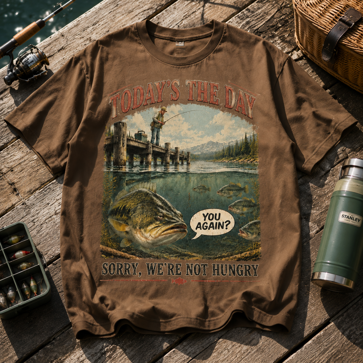 Fishing “Today’s The Day” Funny Bass T-Shirt