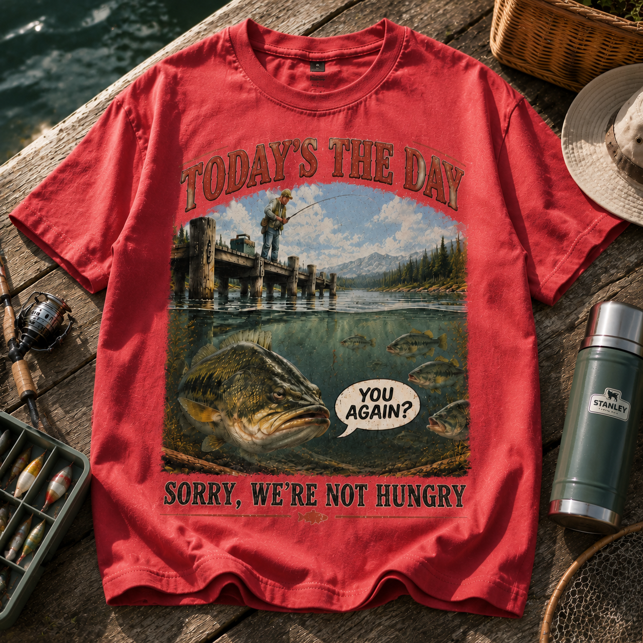 Fishing “Today’s The Day” Funny Bass T-Shirt