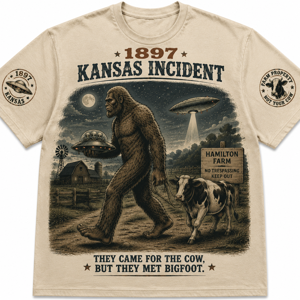 1897 Kansas Incident Bigfoot Mystery T-Shirt