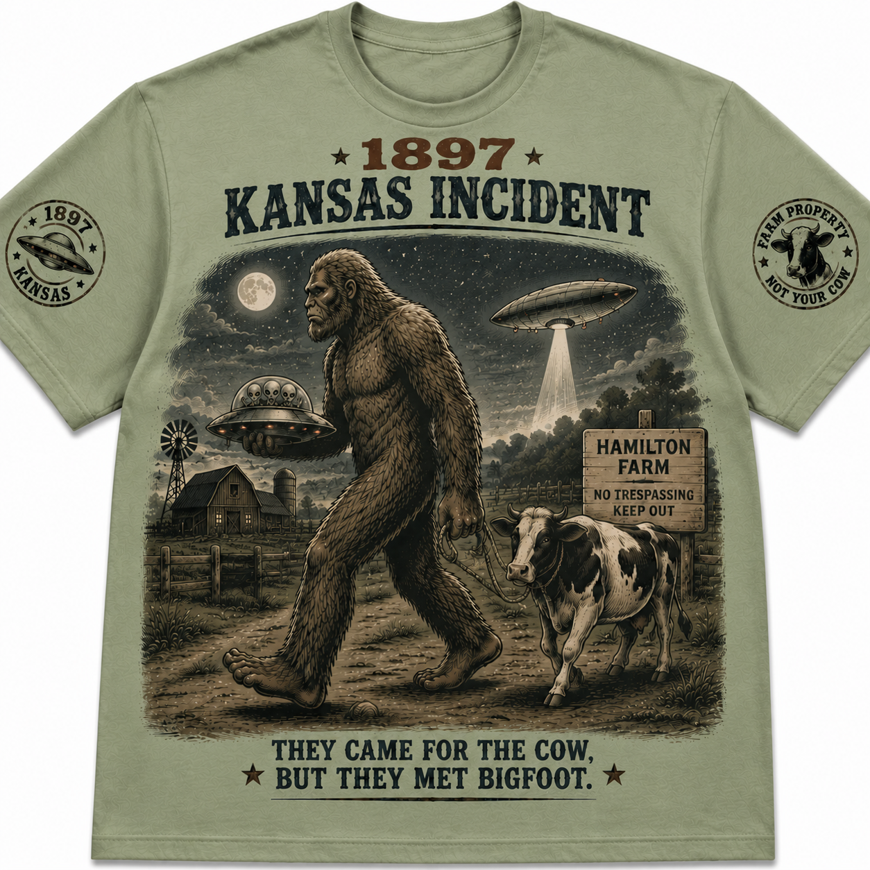 1897 Kansas Incident Bigfoot Mystery T-Shirt