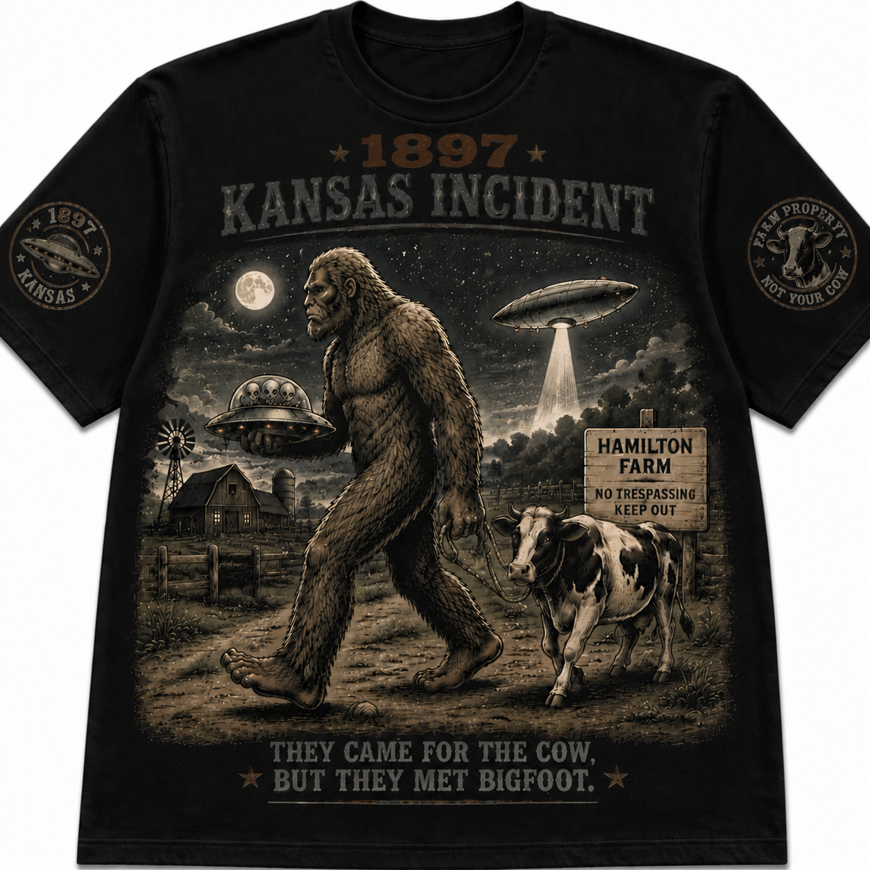 1897 Kansas Incident Bigfoot Mystery T-Shirt
