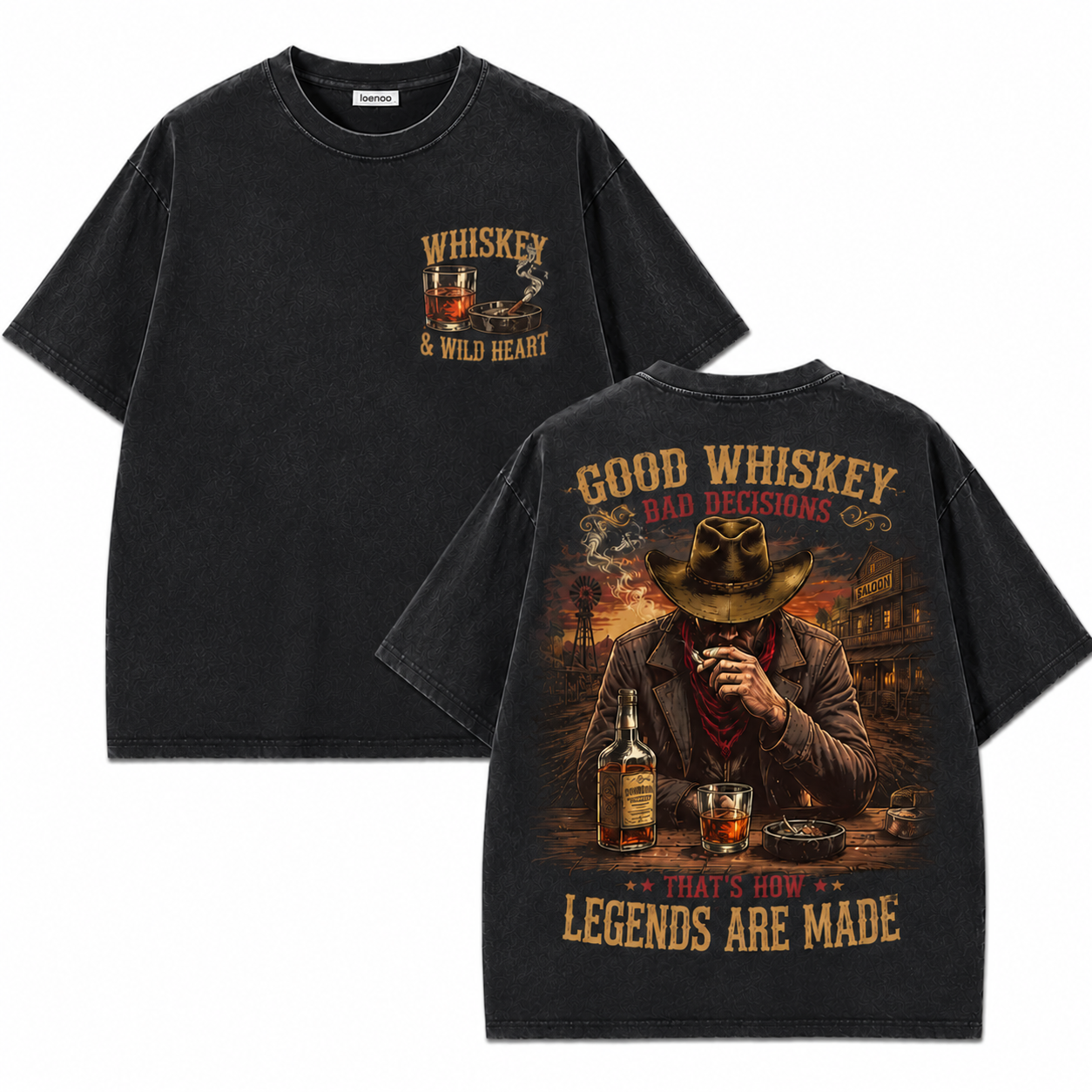 Western Whiskey Cowboy Graphic Tee