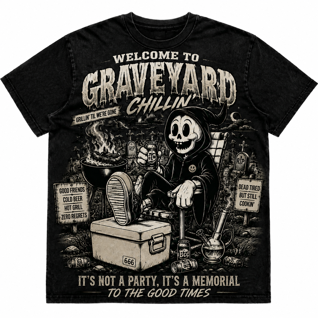 Graveyard Grill Spooky BBQ Tee