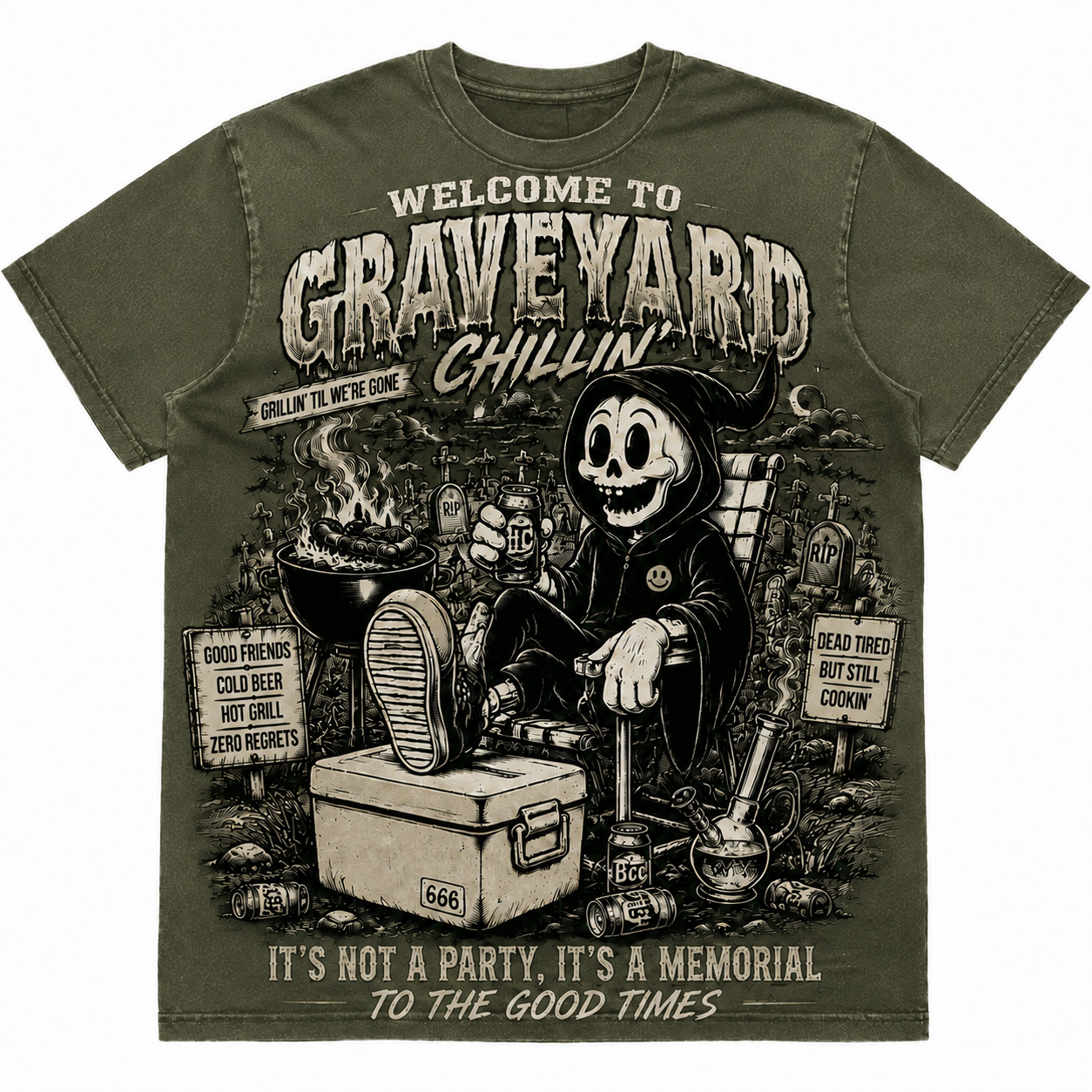 Graveyard Grill Spooky BBQ Tee