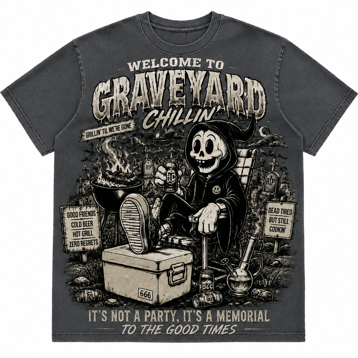Graveyard Grill Spooky BBQ Tee