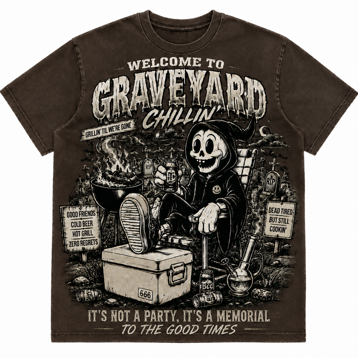 Graveyard Grill Spooky BBQ Tee