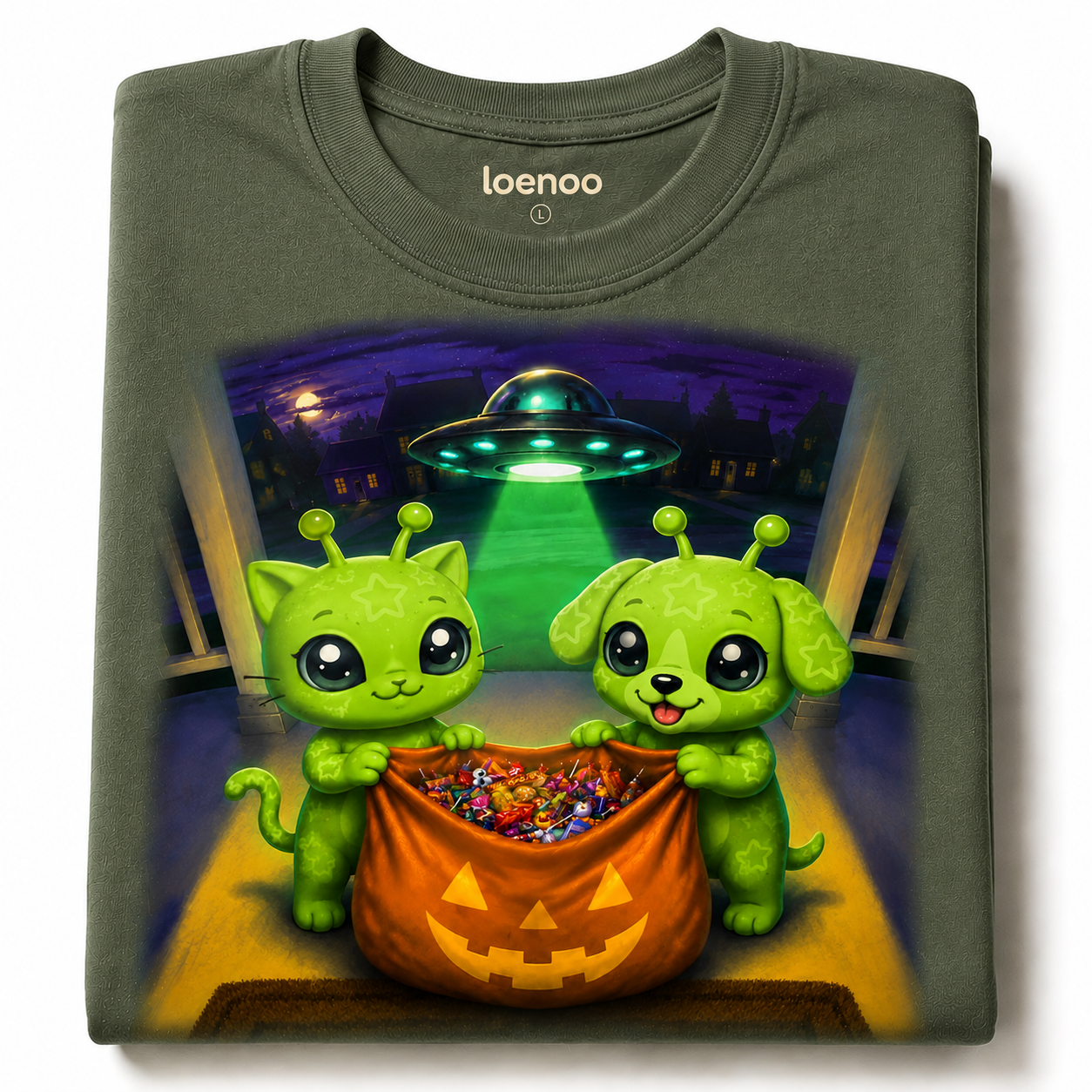 Alien Halloween Trick or Treat Tee