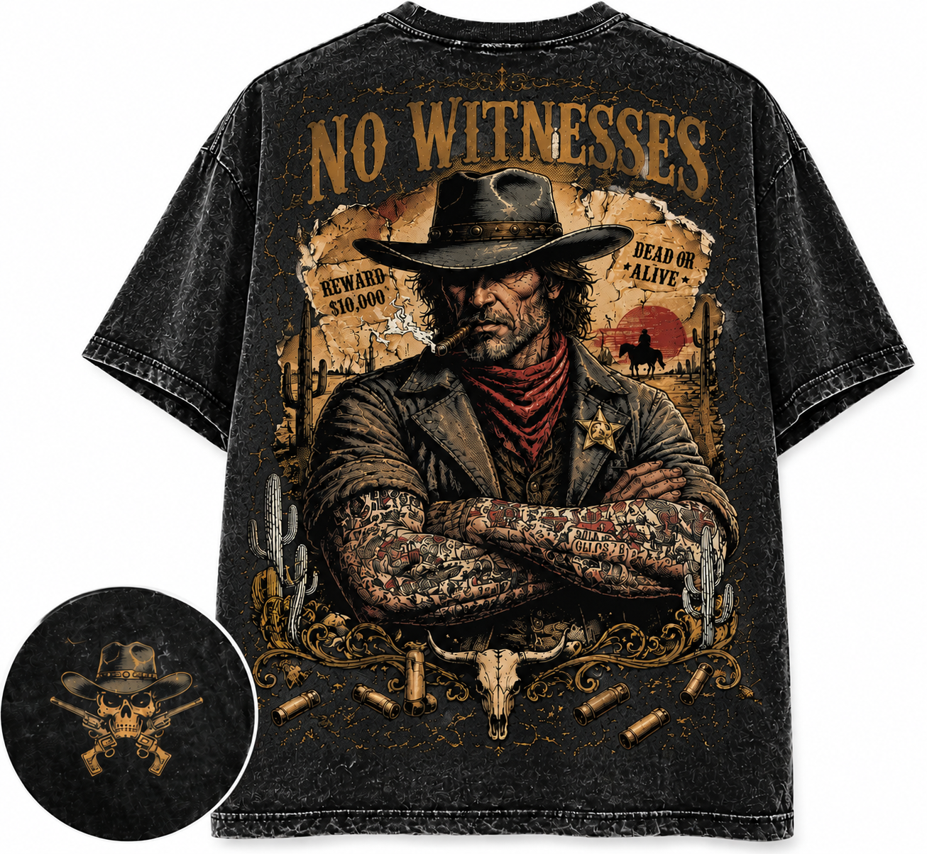"No Witnesses" Vintage Western Outlaw Graphic Tee