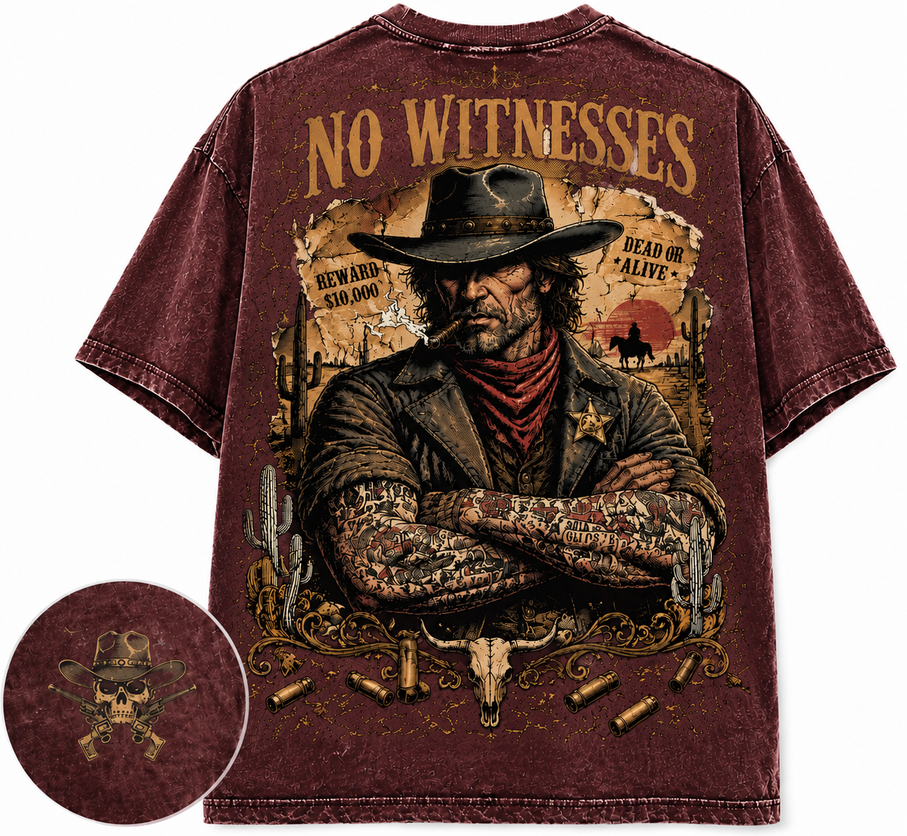 "No Witnesses" Vintage Western Outlaw Graphic Tee