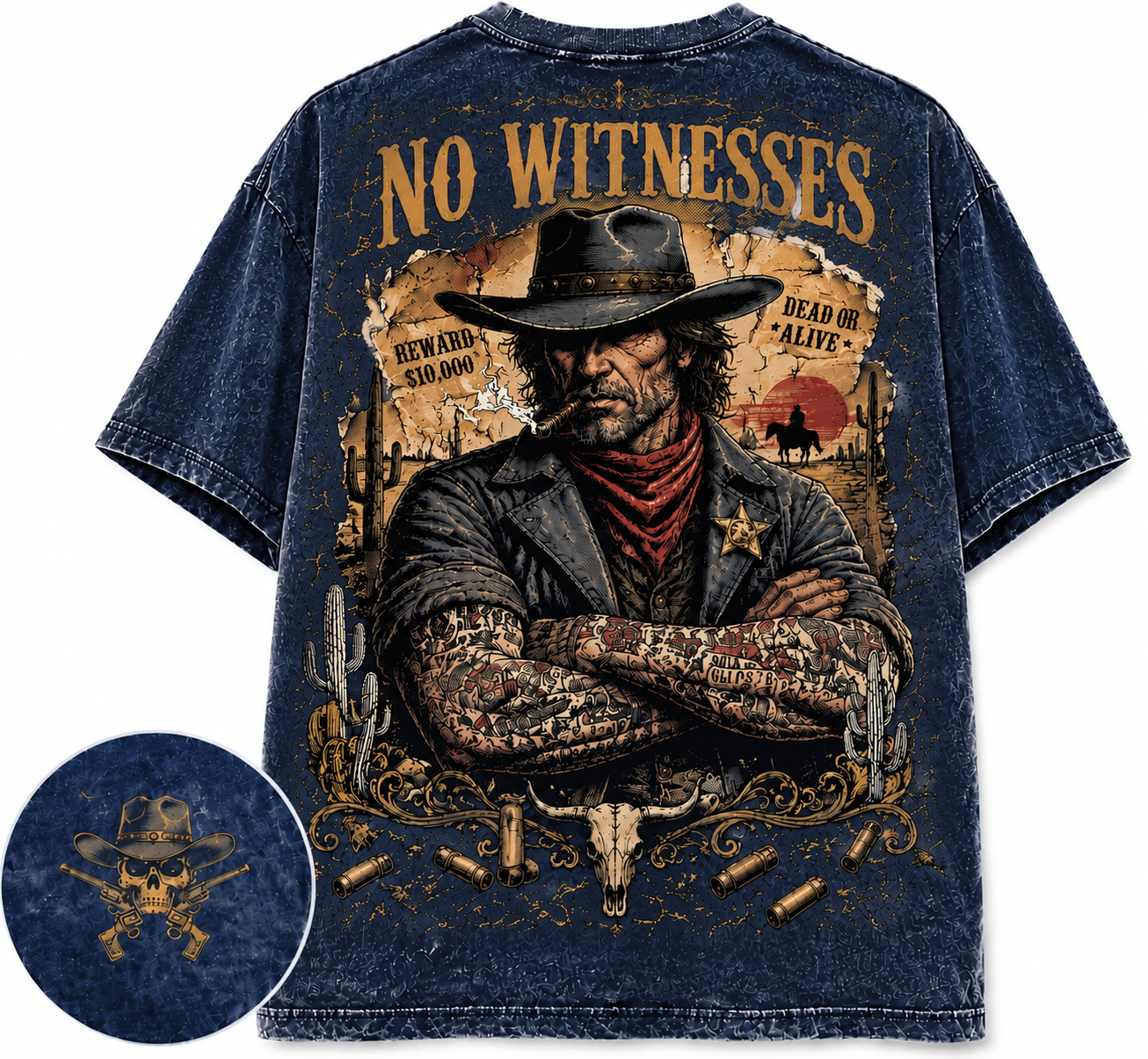 "No Witnesses" Vintage Western Outlaw Graphic Tee