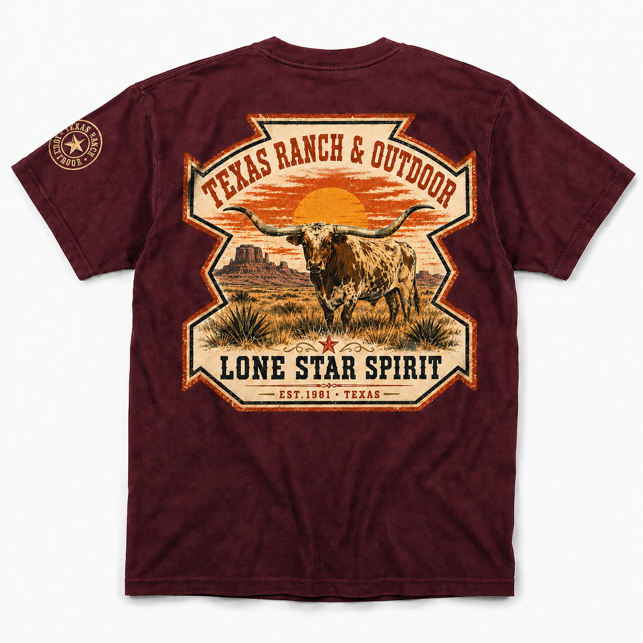 "Lone Star Spirit" Vintage Texas Longhorn Graphic Tee
