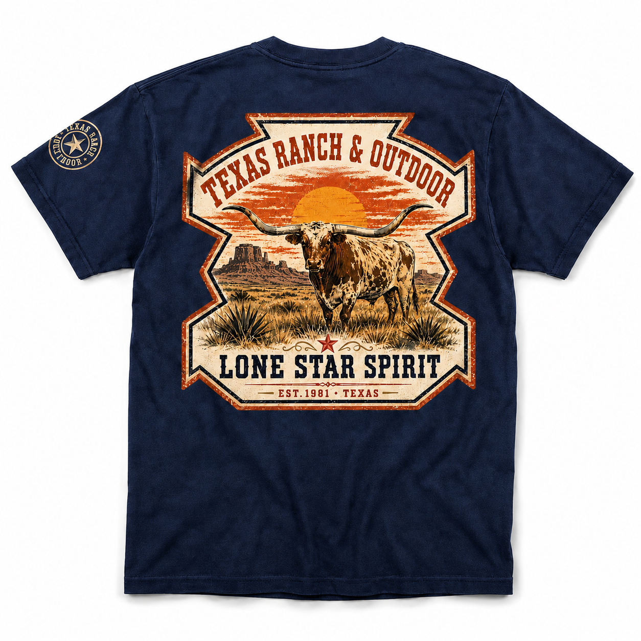 "Lone Star Spirit" Vintage Texas Longhorn Graphic Tee