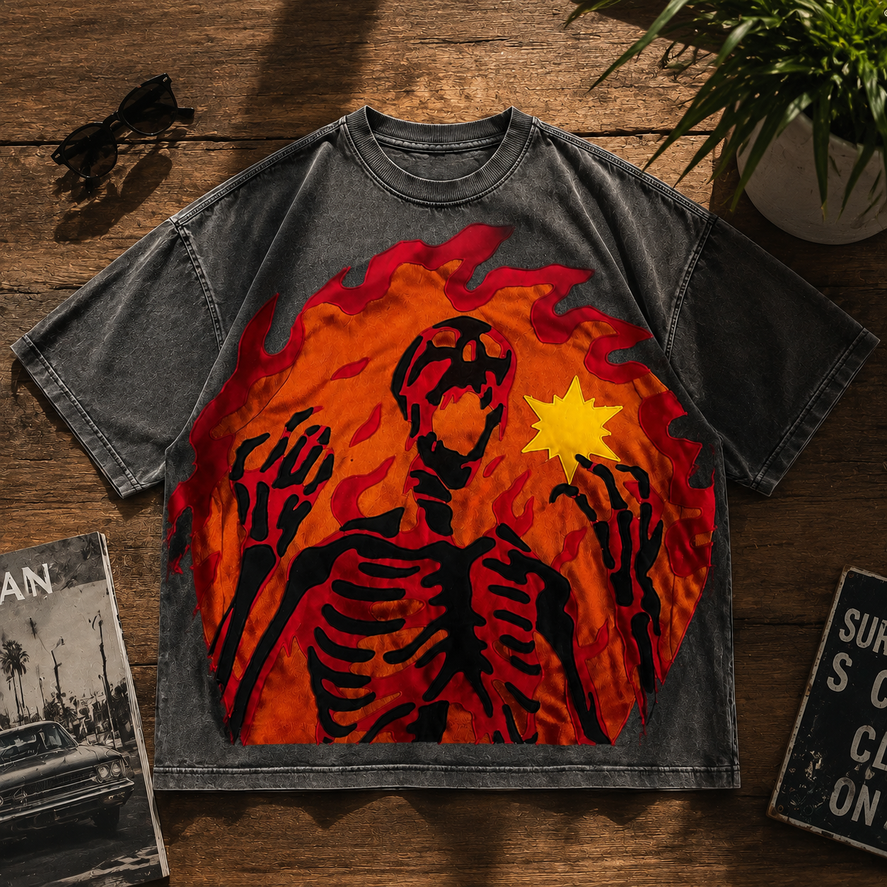 Burning Spirit Skeleton T-Shirt