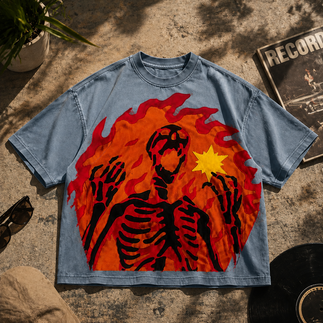 Burning Spirit Skeleton T-Shirt