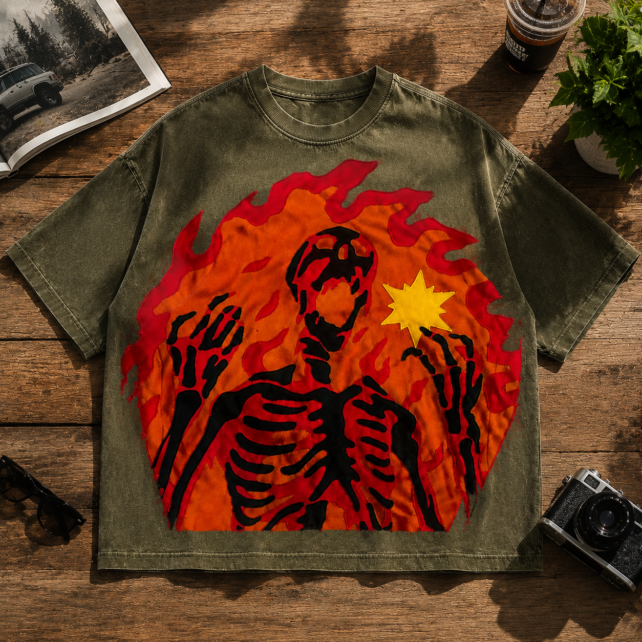 Burning Spirit Skeleton T-Shirt