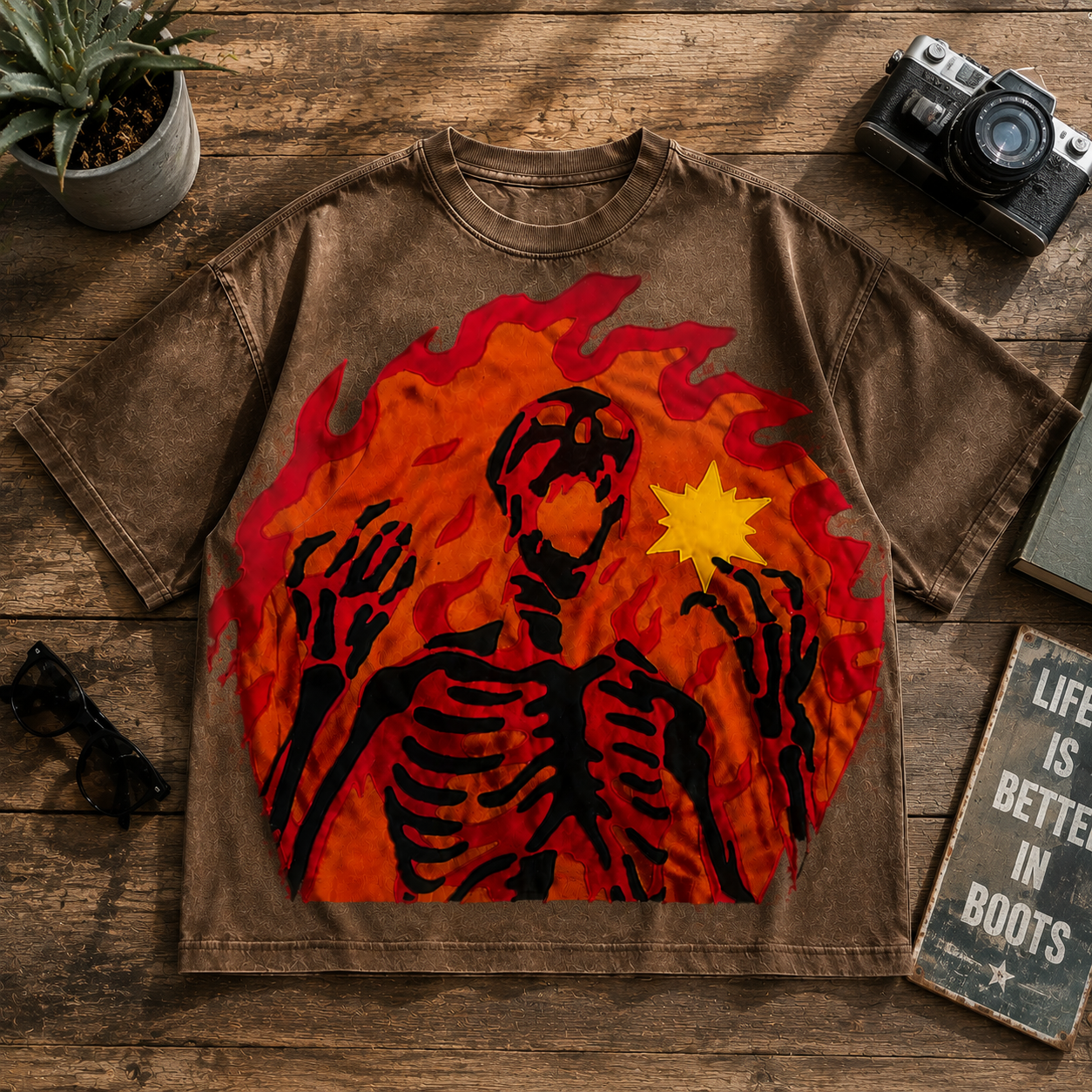 Burning Spirit Skeleton T-Shirt
