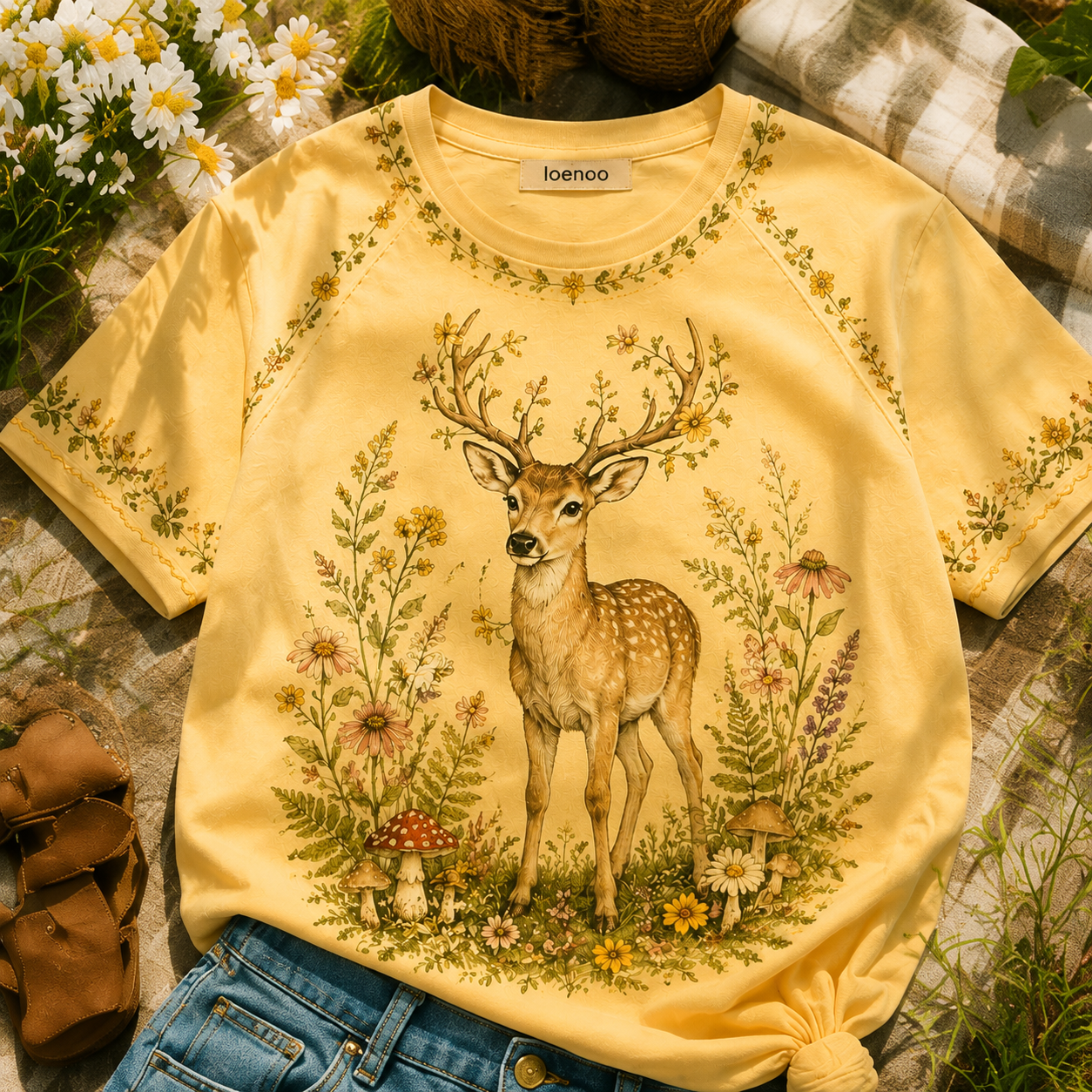 Whispering Meadow Deer Tee