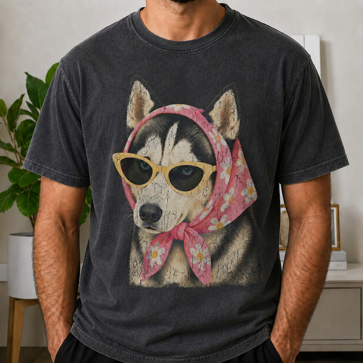 Cool Husky Vibes – Vintage Dog Tee