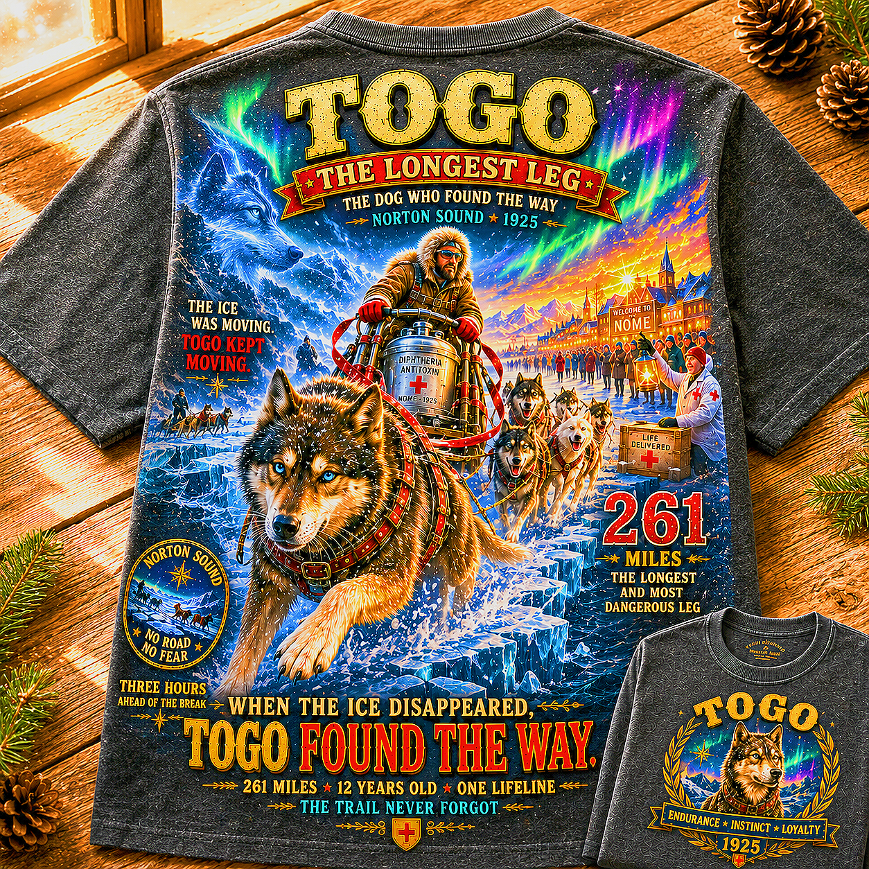 Togo The Longest Leg 1925 Serum Run T-Shirt
