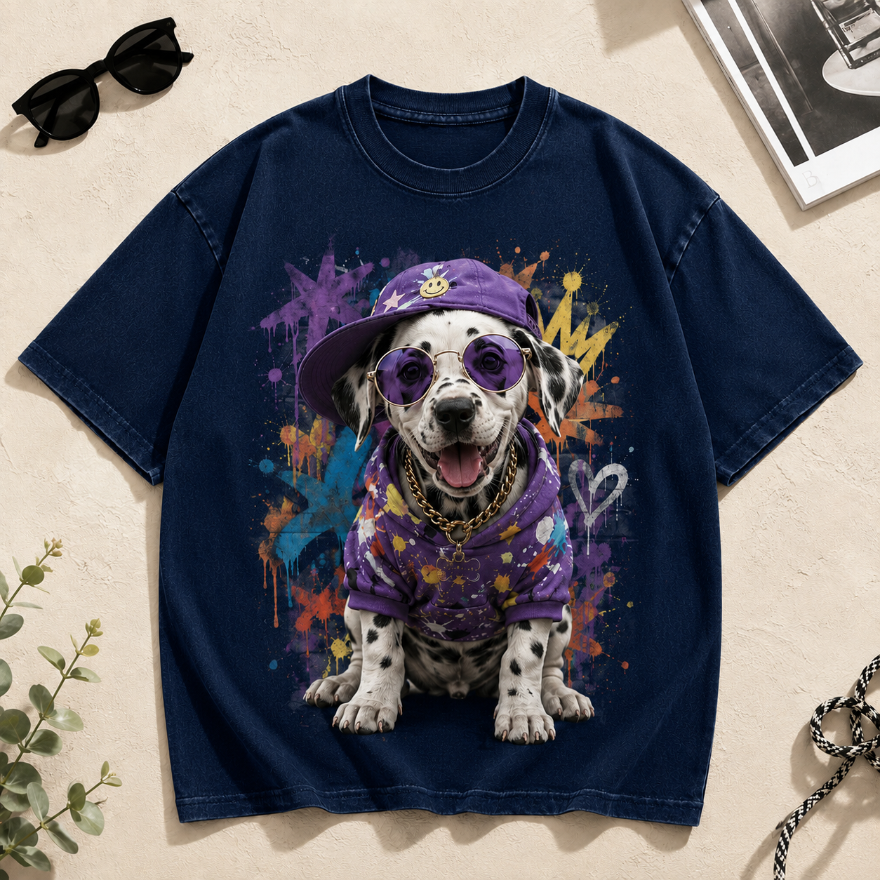 Party Pup Energy – Vintage Splash Dog Tee