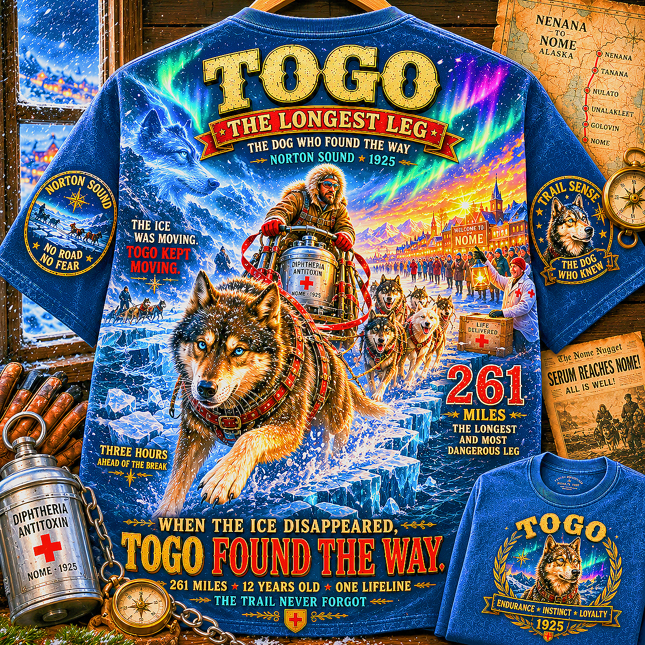 Togo The Longest Leg 1925 Serum Run T-Shirt