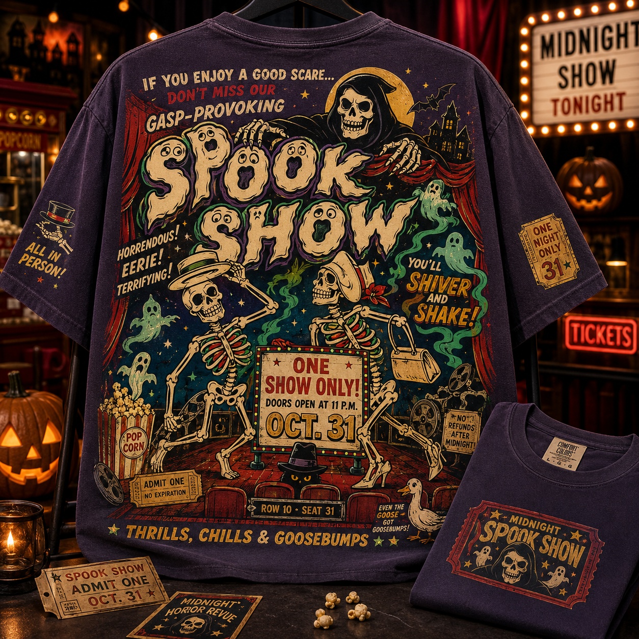 Midnight Spook Show Halloween Tee