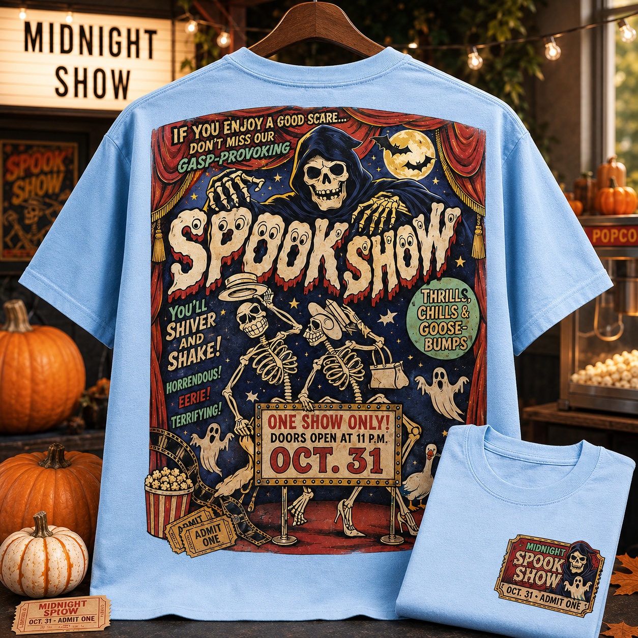 Midnight Spook Show Halloween Tee