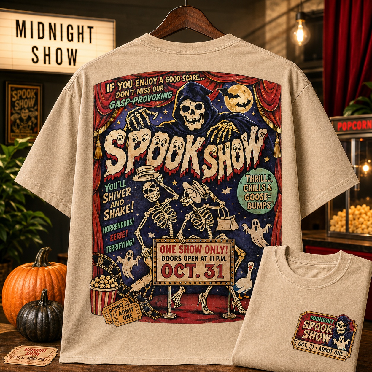 Midnight Spook Show Halloween Tee