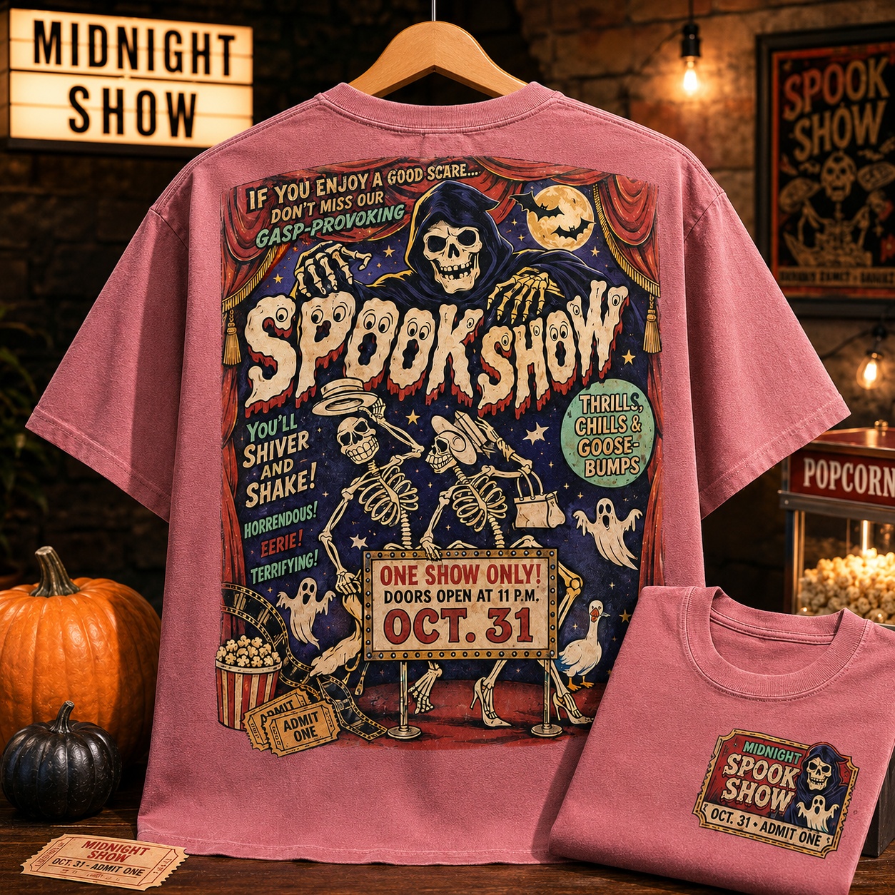 Midnight Spook Show Halloween Tee