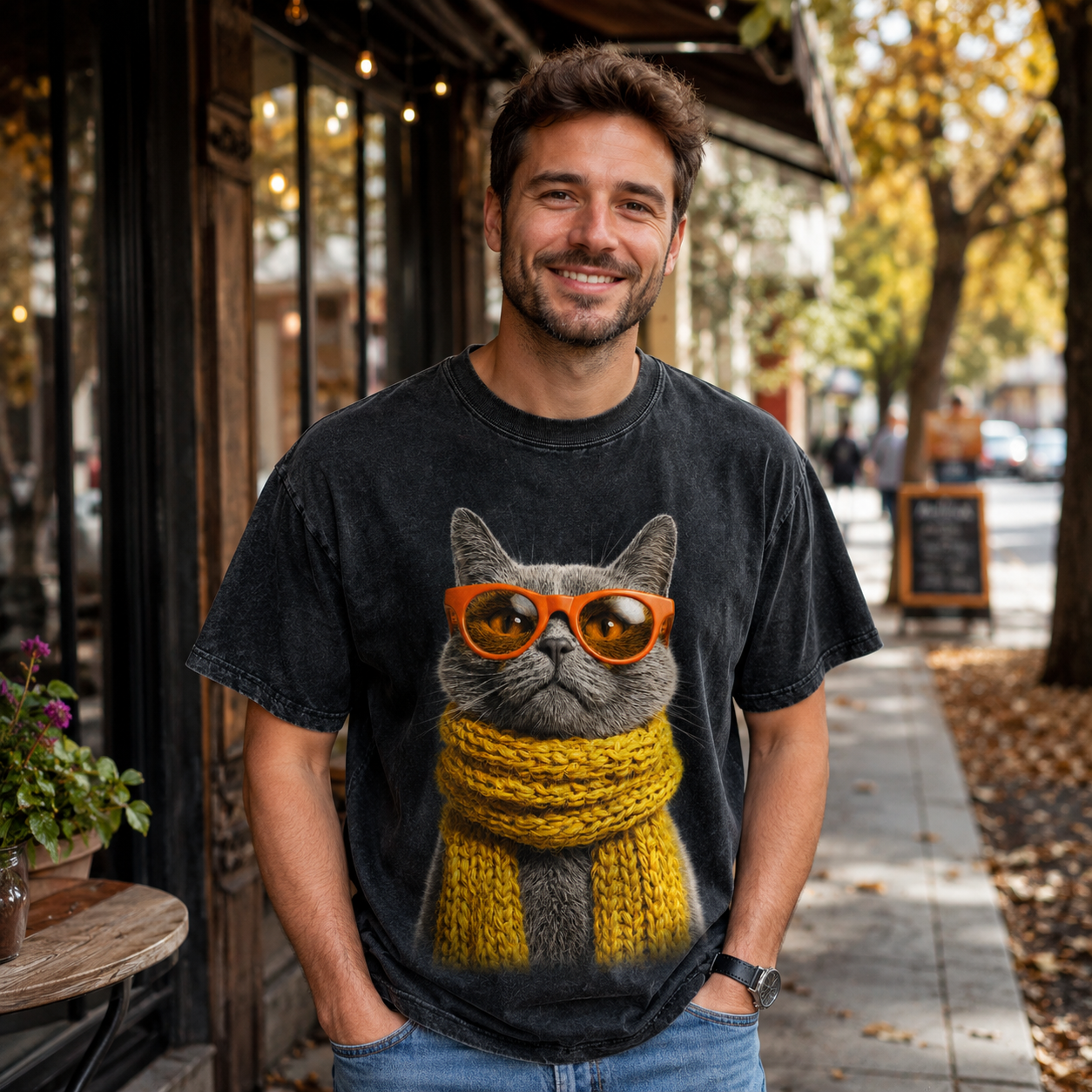 Cool Scarf Cat Tee