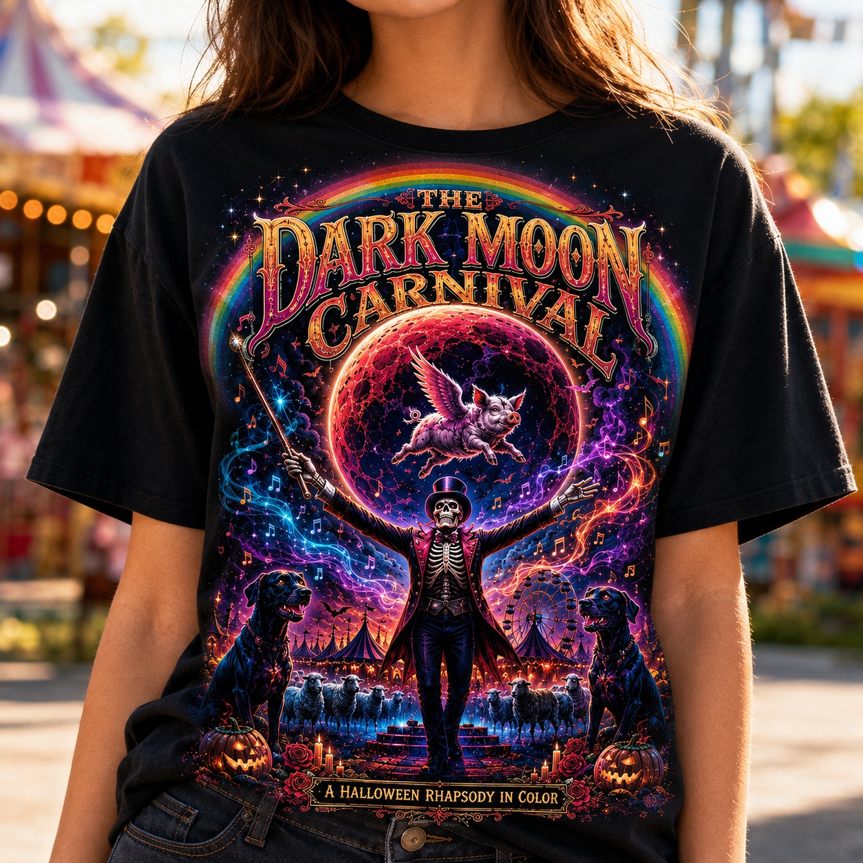 The Dark Moon Carnival: A Psychedelic Rhapsody Tee