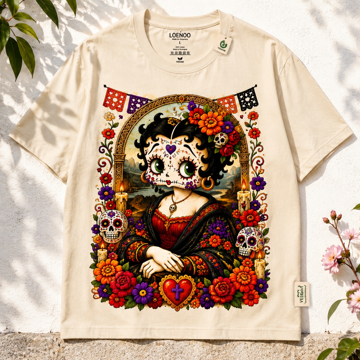 🌹💀 Mona Lisa Sugar Skull Queen Tee