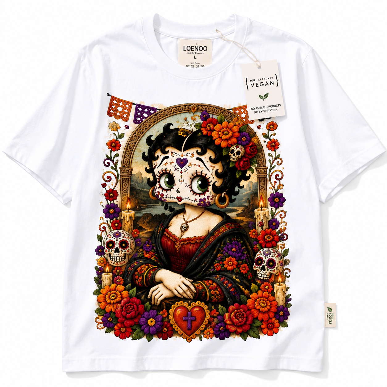 🌹💀 Mona Lisa Sugar Skull Queen Tee