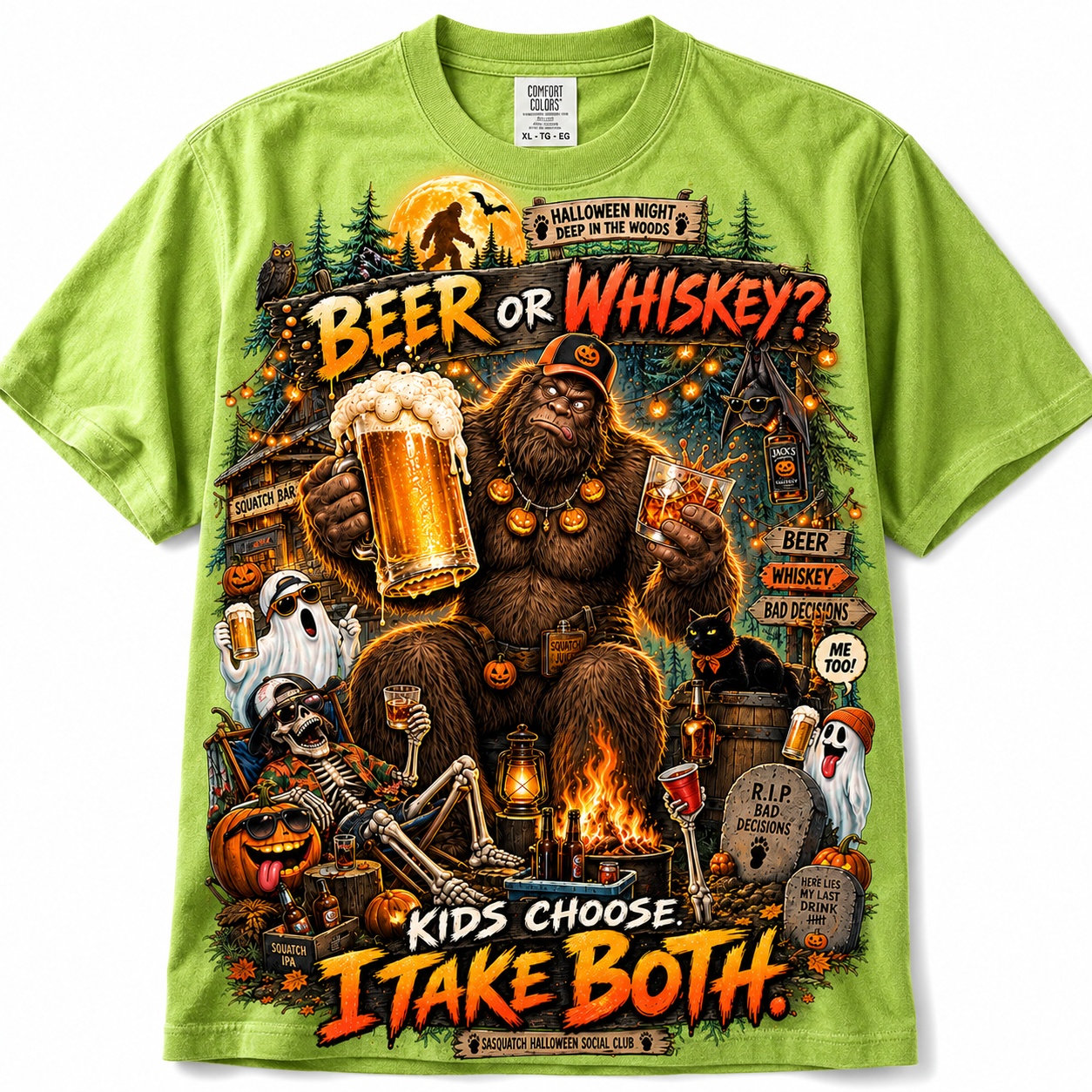 Funny Bigfoot Halloween T-Shirt for Adults