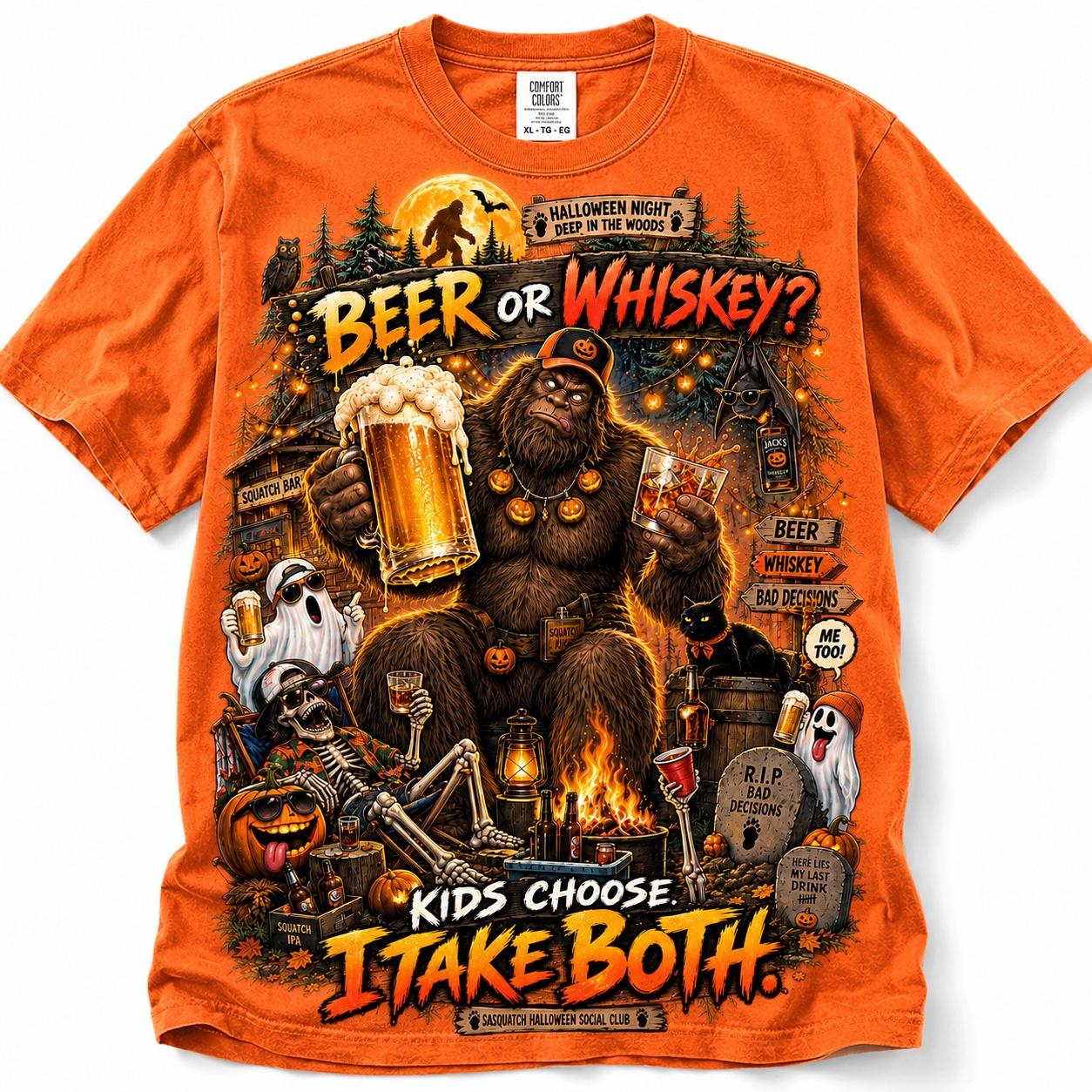 Funny Bigfoot Halloween T-Shirt for Adults