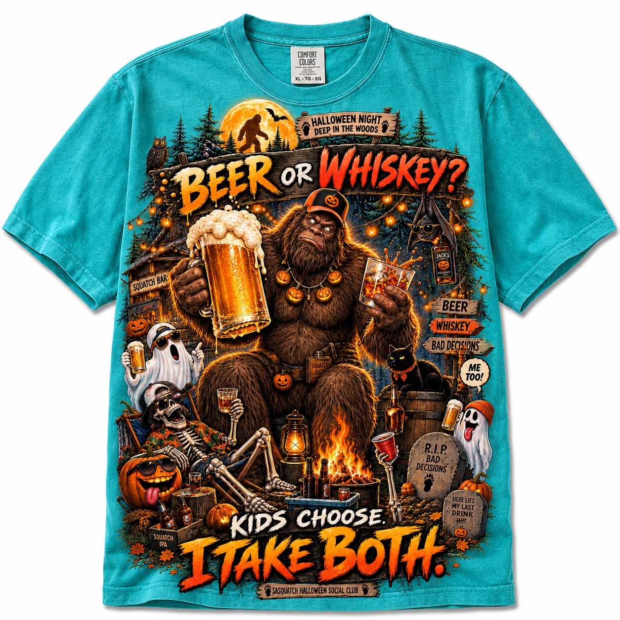 Funny Bigfoot Halloween T-Shirt for Adults