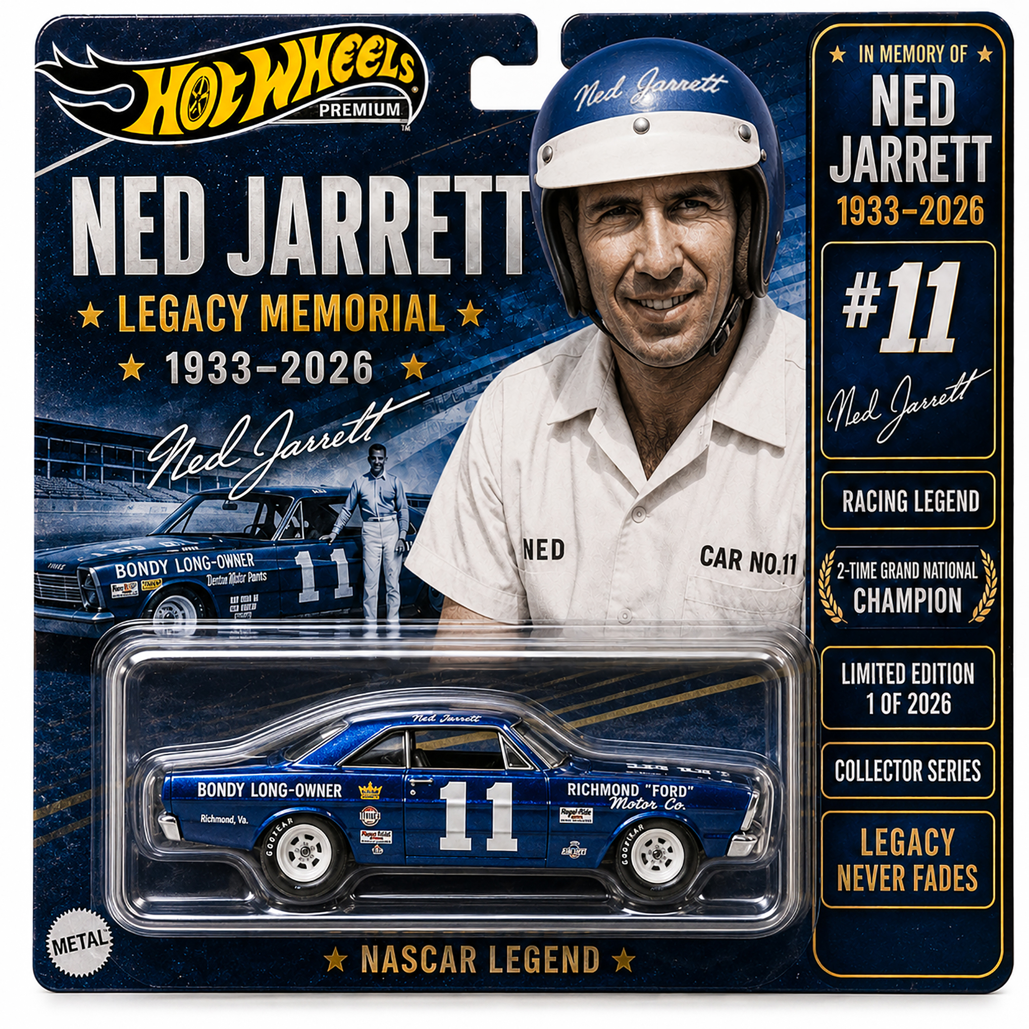 Ned Jarrett Legacy Memorial Collectible Car