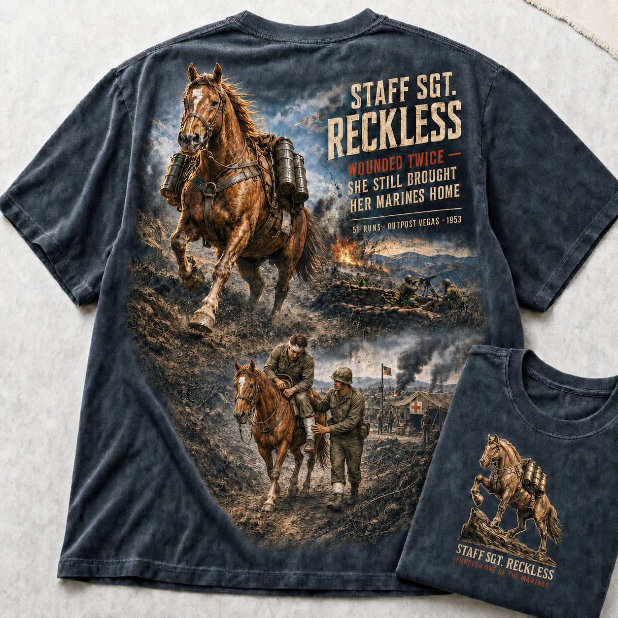 Staff Sergeant Reckless War Horse Tribute Tee