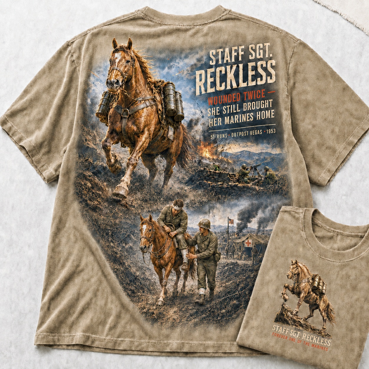 Staff Sergeant Reckless War Horse Tribute Tee