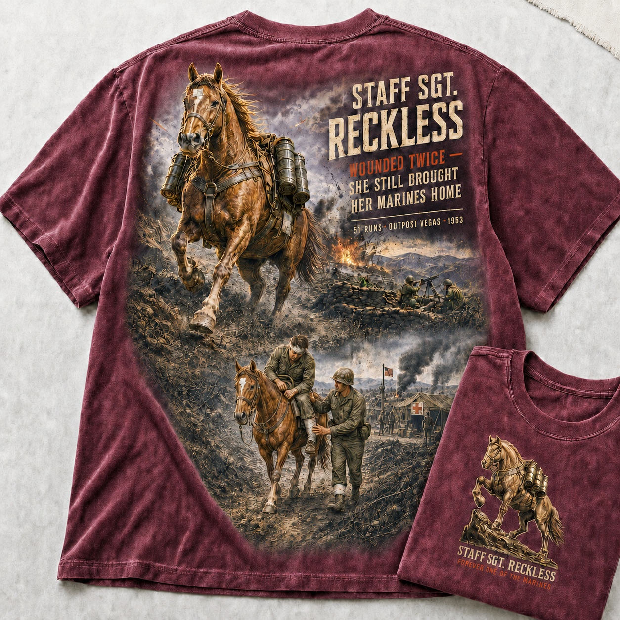 Staff Sergeant Reckless War Horse Tribute Tee